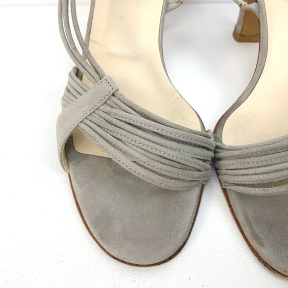 Vintage Giorgio Armani Gray Suede Strappy sandals Heels Sz 39 (8) - Picture 4 of 16
